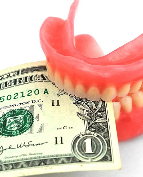 Money in a set of dentures