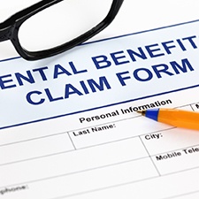 Dental insurance form on a table